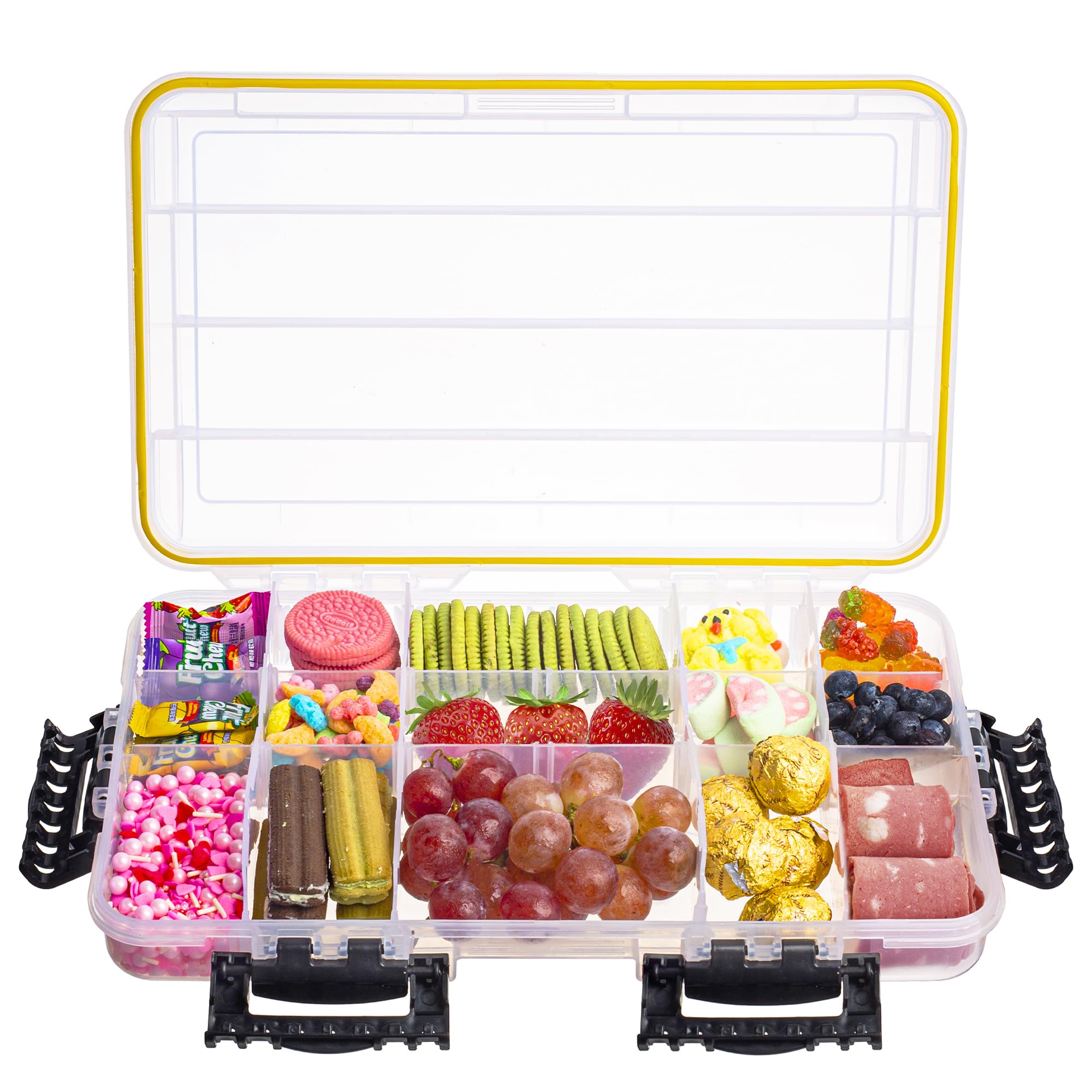 Photo 1 of XUZC Snackle Box- Waterproof Tackle Box Container Keeps Snacks Fresh and Dry Charcuterie Safe - Fill With Cured Meats, Cheese, Nuts -Perfect For The Boat, Beach, Picnics, Parties, Picnics, Camping