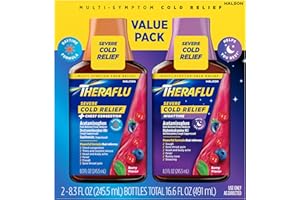 Theraflu Severe Cold and Cough Nighttime and Daytime Cough and Cold Medicine, Berry Flavor - 8.3 Fl Oz Syrup x 2
