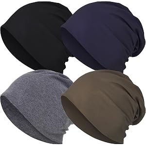 JarseHera 100% Cotton Slouchy Beanie for Women Men Soft Chemo Headwear Breathable Sleeping Caps Lightweight Beanies Hats