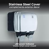 BG Electrical Outdoor Double Switched Power Socket 13A IP66 WPL22 Stainless view 3