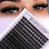 B&amp;Q Fluffy Lash Clusters 200D,Dramatic Full Eyelash Clusters Volume 10-18mm | Thick Cluster Eyelash Extensions, Supersoft 05mm Wide Band Individual Lashes,Wispy Full Cluster Lashes，D Curl Lashes Clusters