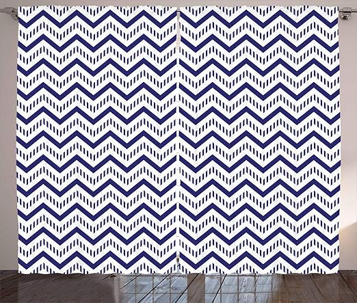 Amazon Com Ambesonne Chevron Curtains Geometrical Zig Zag
