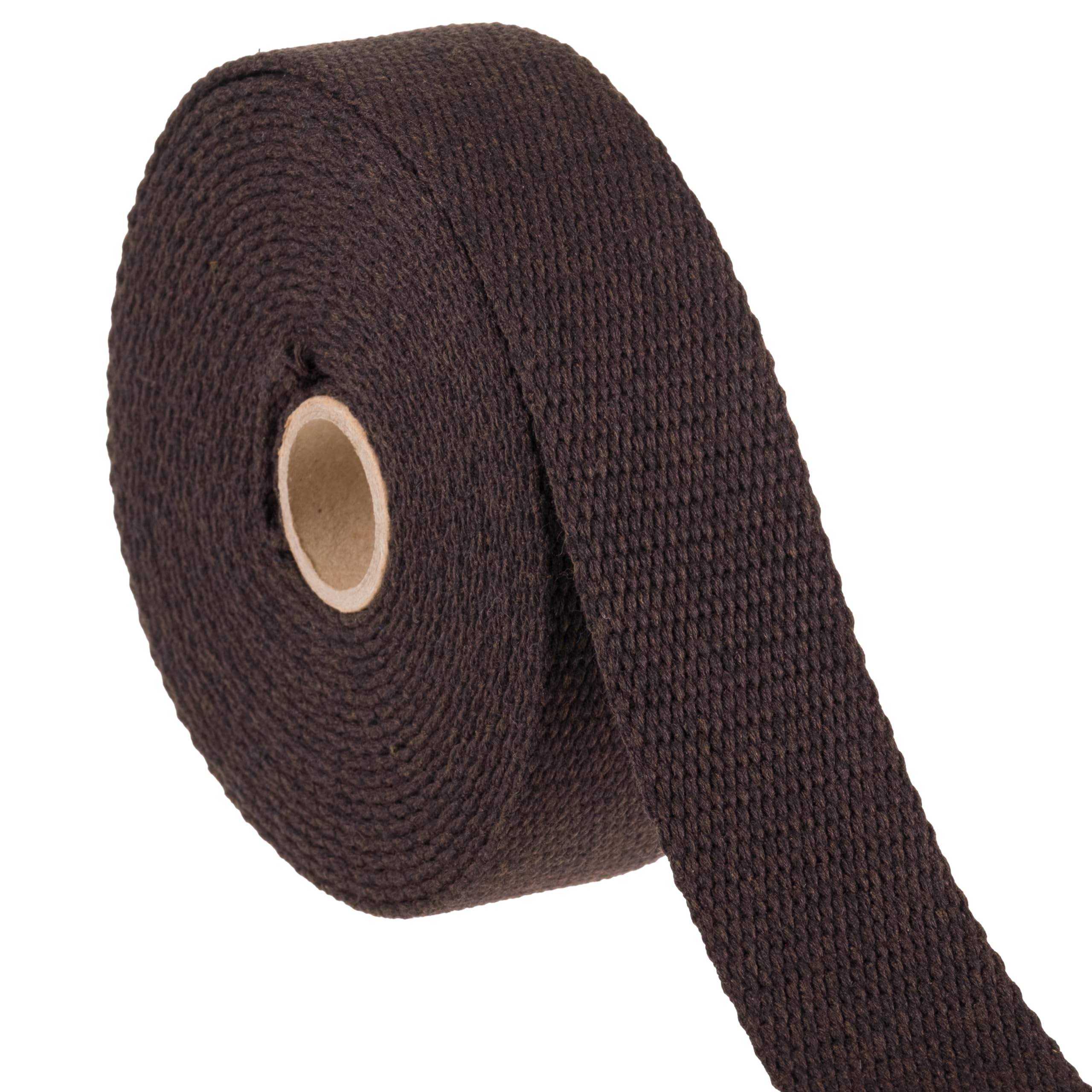 Shelver Heavy Duty Cotton Webbing Strap, 1 or 1.5 Inches and Colours, 5m (Brown, 38mm)