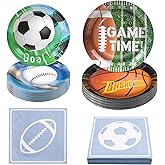 180Pcs Sports Party Supplies Paper Plates and Napkins Serve 60 Disposable Tableware Set for Birthday Party Decorations Game Day Family School Holiday Sports Events