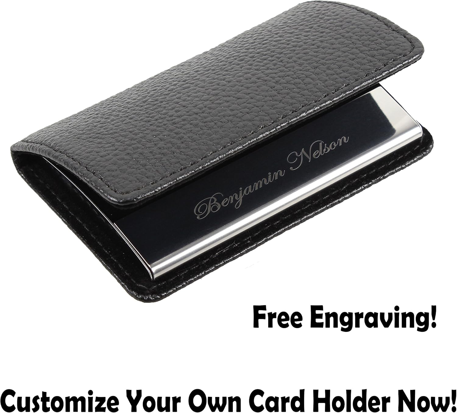SOLEADER Slim Business Card Holder for Men, Black Business