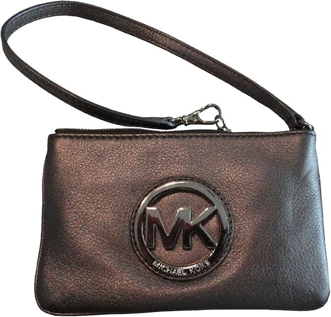 Women's Michael Kors Fulton Leather Wristlet Gunmetal