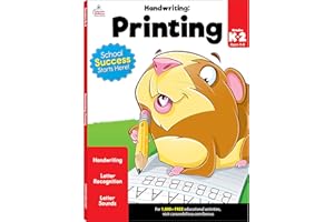 Carson Dellosa K-2 Printing Handwriting Workbook, Writing Book for Kindergarten, 1st and 2nd Grade With Letter Tracing Activi
