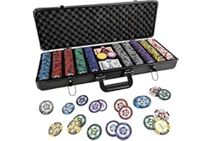 YUZPKRSI Clay Poker Chips, 500PCS 14 Gram Poker Chip Set with K-Type Shock Resistant Poker Case, Numbered Chips, Poker Set for Texas Holdem Blackjack