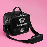 Juicy Couture Double Zip Cooler Bag Black Crown 9.4x7x6