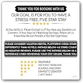 White &amp; Black Airbnb Review Fridge Magnet, VRBO Airbnb Essentials for Hosts, Air bnb Supplies for Guests, 5.5 x 5.5 Refrigerator Magnet with 2 Stickers, 5 Star Rating Short Term Rental Review Magnet