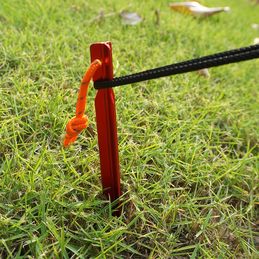 RED12PACK 7 inch 12Pack Tent Stakes Pegs Aluminum Alloy Heavy Duty
