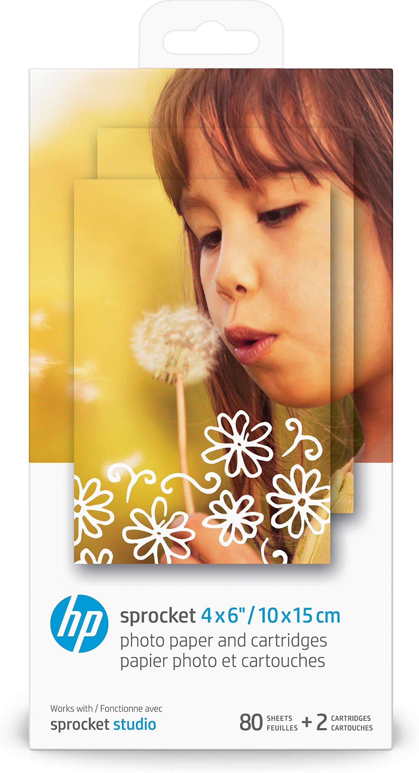 HP 4KK83A Sprocket Studio 4x6" Photo Paper & Cartridges (80 Sheets - 2 Cartridges) Compatible with Sprocket Studio