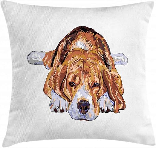 Amazon Com Ambesonne Beagle Throw Pillow Cushion Cover Old Dog