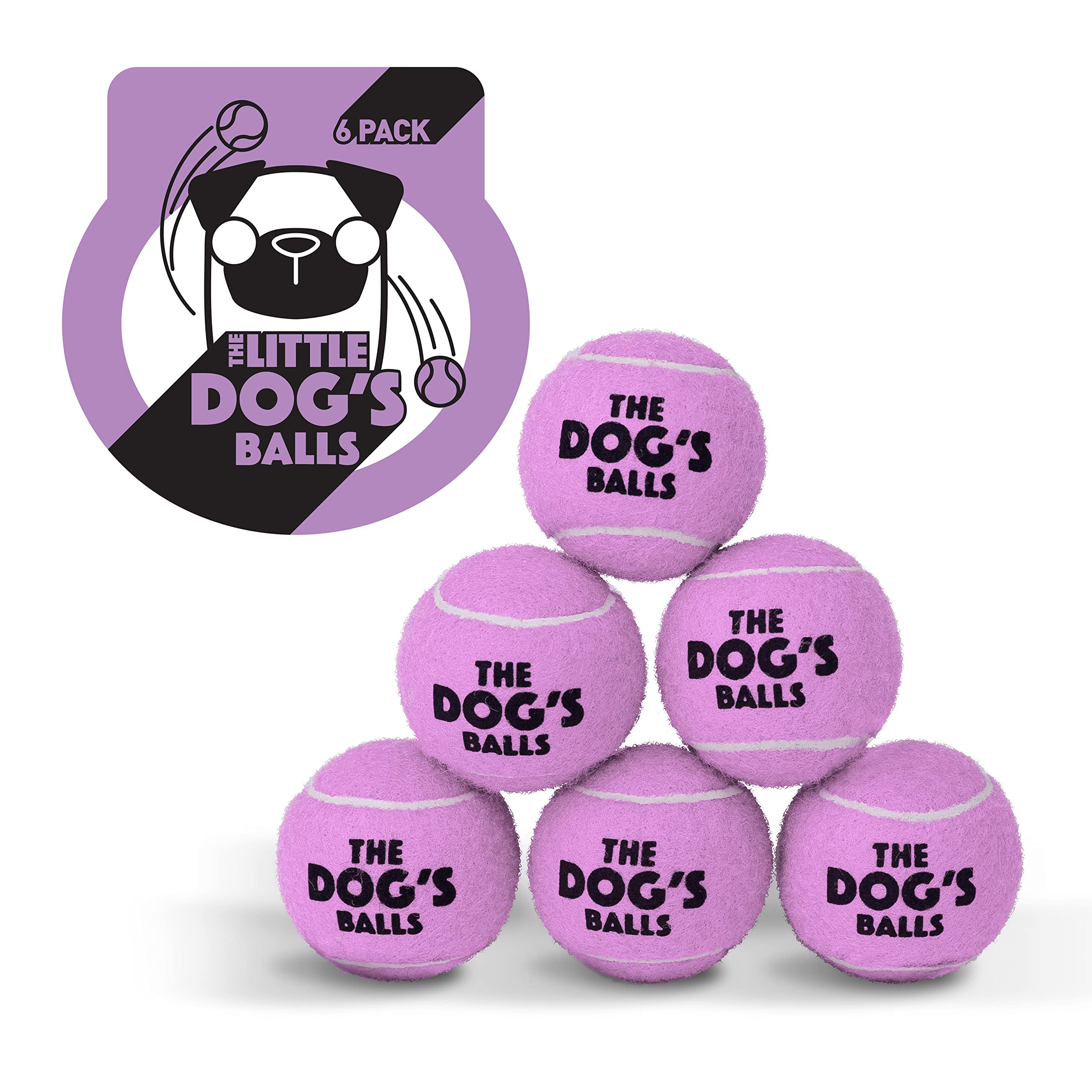 The Dog's Balls – Dog Tennis Balls, Lilac, Small, 6‑Pack