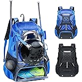 VIGEGARI Baseball Backpack for Youth, Boys, Adults - Bat and Softball Equipment Bag With Glove Holder, Helmet, Shoes Compartment - T-Ball Accessories and Baseball Gifts