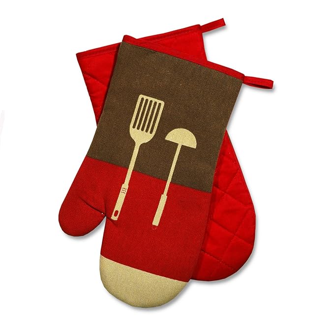 KAMACA Küchen-Serie GOURMET hochwertig mit Baumwolle auch eine kleine Geschenk Idee (2 x Backhandschuhe (= 1 Paar))