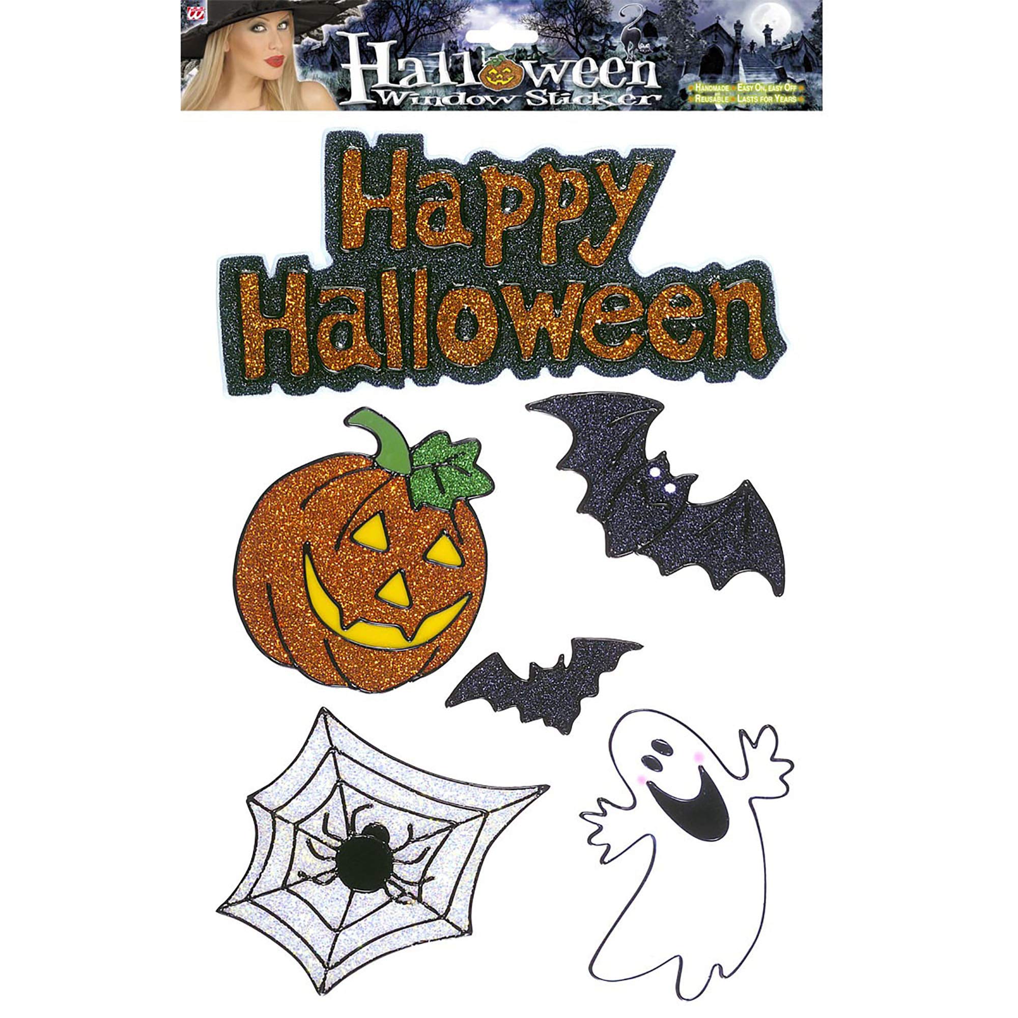 Widmann Librolandia 1167d Vetrofanie Happy Halloween Glitter Assortite