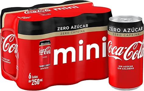 Coca-Cola Zero Azúcar Zero Cafeína Mini Lata - 250 ml (Pack de 6 ...