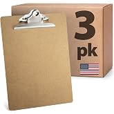 Officemate Recycled Wood Clipboards, 3-Pack, 9x12.5-in, Rust-Resistant Clip