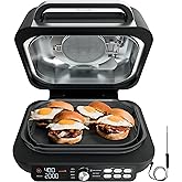 Ninja IG651 Foodi Smart XL Pro 7-in-1 Indoor Grill/Griddle Combo, use Opened or Closed, Air Fry, Dehydrate & More, Pro Power 