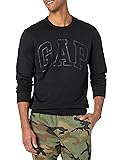 GAP mens Logo Fleece Crew Hooded Sweatshirt, Black