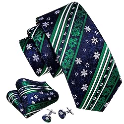 Barry.Wang Christmas Tie for Men with Tie Clip Set