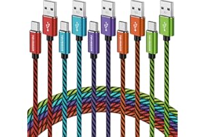 Teyssor USB C Cable 10FT 5-Pack Nylon Braided USB A to Type C Charger Cable Fast Charging Cord Compatible with Samsung Galaxy S24 S23 S22, Note 20 10 9 8, Moto G7 G8 Type C Cable
