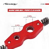 Neilsen CT2803 Wire Brush Pipe Cleaner Heavy-Duty Steel Bristles 1/2in 3/4in view 2