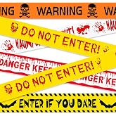 Halloween Caution Tape 410ft 5 Pack 3in x 82ft Do Not Enter Warning Tape | Durable PE, weather &amp; water resistant, reusable. Ideal for haunted house, crime scene, party decor, indoor outdoor use.