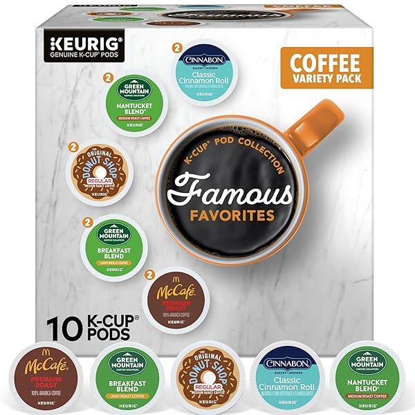 KEURIG FAMOUS FAVORITES VARIETY PACK, SINGLE-SERVE K-CUP PODS,...