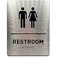 Unisex Bathroom Sign by GDS - ADA Compliant, Wheelchair Accessible, Raised Icons, & Grade 2 Braille - Includes Adhesive Strip