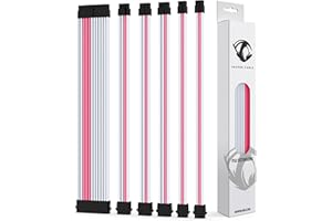 Reaper Cable Sleeved PSU Extension Set - Power Supply Extensions - 1x 24 Pin/ 2X 8 Pin/ 2X 6 Pin/ 1x 4+4 Pin - with Combs - 3