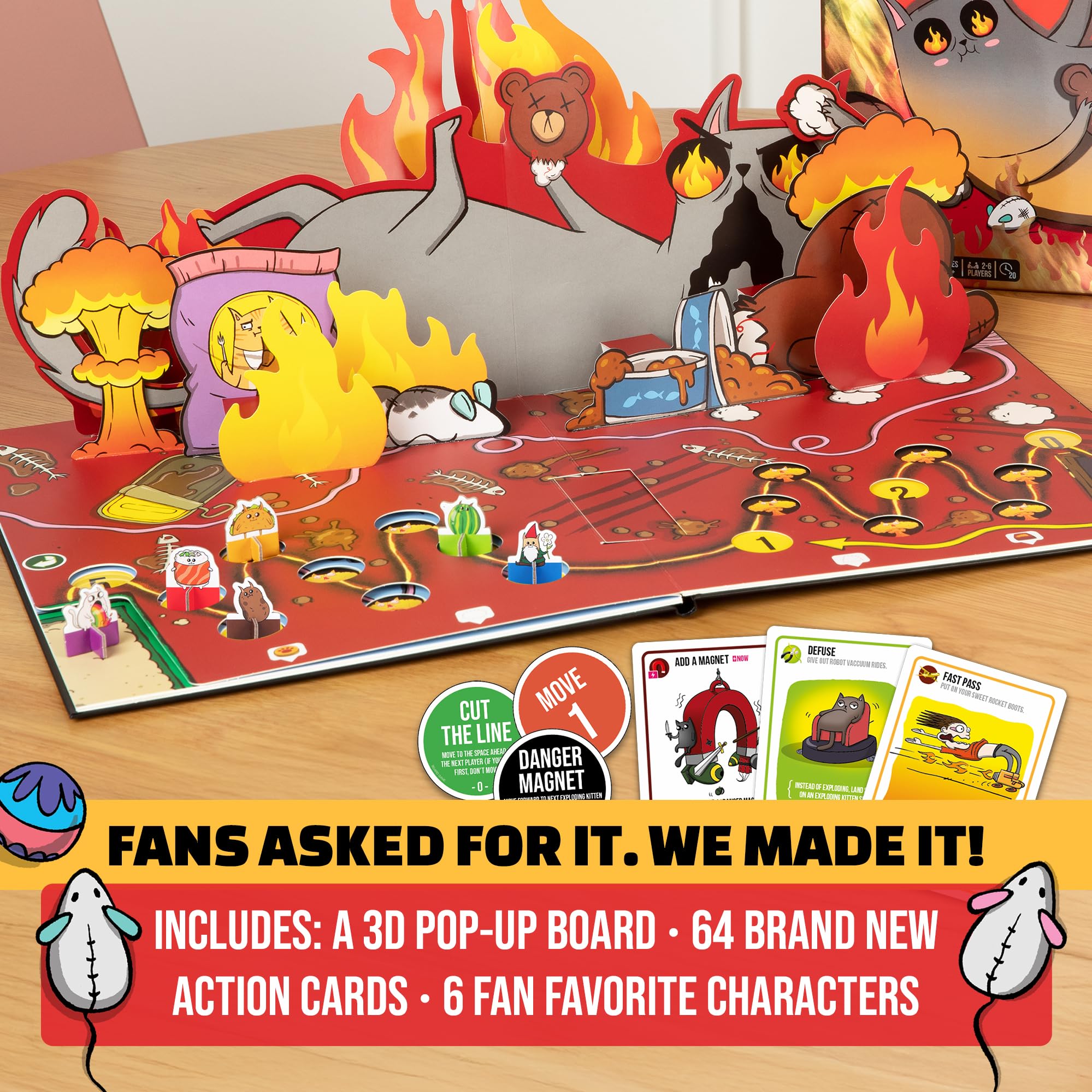 Exploding Kittens: The Board Game - The Action Packed Party Game to Celebrate 10th Birthday - 2-6 Players Aged 7+ - Great for Adults, Teens, Collectors, Kids