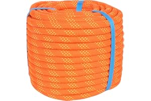 VEINSERT 100ft 1/2 inch Nylon Rope, Braided Polyester Arborist Rope, Nautical Rigging Ropes Swing, Heavy Duty Nylon Ropes for