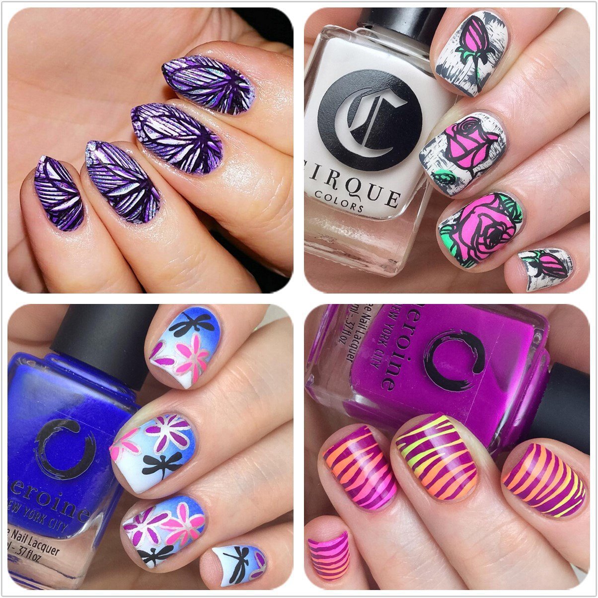 Stanaway 10 Nail Art Stencils Plates Stamping Set Nail gel design Nail art + 1 Stamper And 1 Scraper