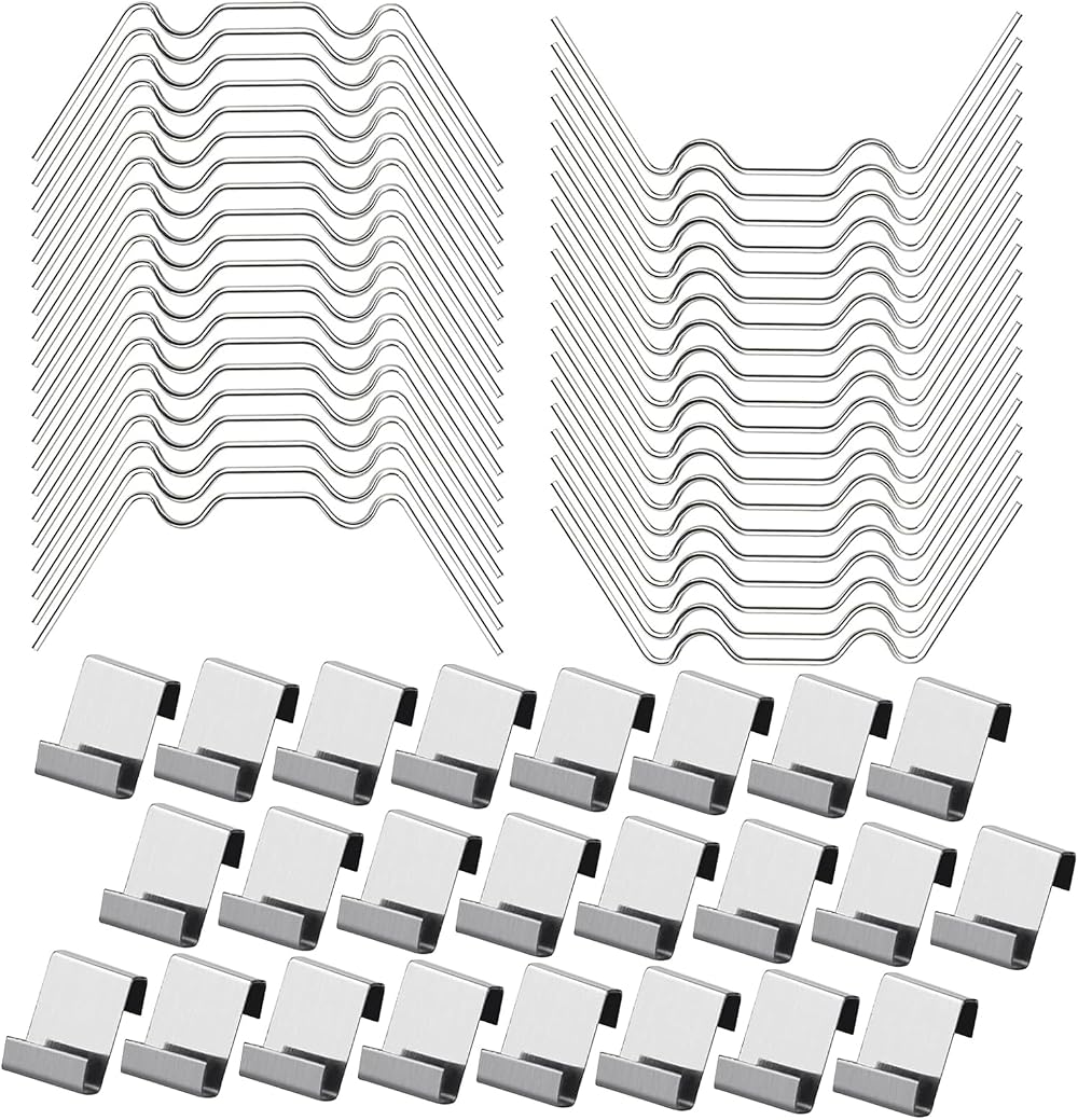 COSORO 50 Pcs Greenhouse Glass Clips W and Z Clips Stainless Steel