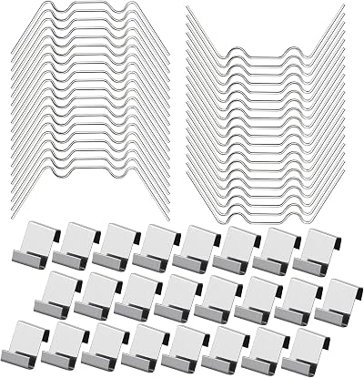 COSORO 50 Pcs Greenhouse Glass Clips W and Z Clips Stainless Steel