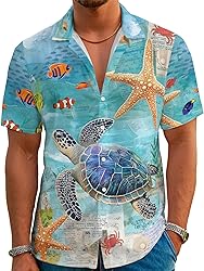 Hawaiian Shirts for Men Summer Beach Casual Short