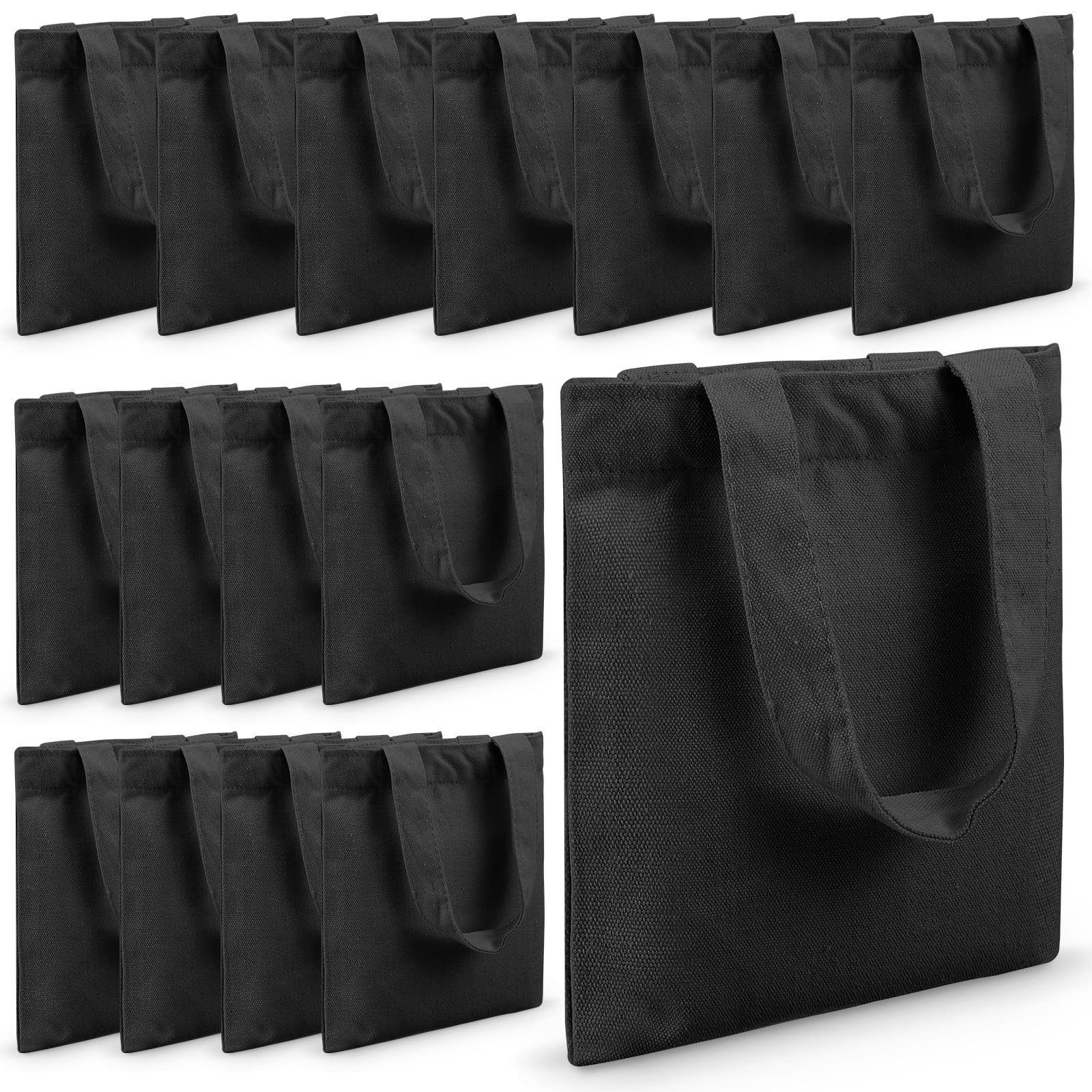 Photo 1 of Amylove 24 Pcs Mini Tote Bag Sublimation Blank Canvas Tote Bags Reusable Grocery Luggage DIY Sack Goody for Party Even (10 x 10 Inch, Black)