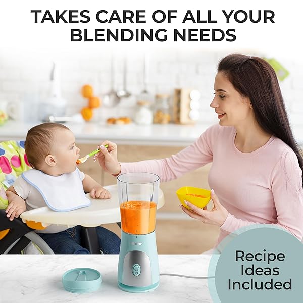 MUELLER PERSONAL BLENDER FOR SHAKES AND SMOOTHIES WITH 15 OZ TRAVEL CUP AND LID, JUICES, BABY FOOD, HEAVY-DUTY PORTABLE BLENDER & FOOD PROCESSOR, TURQUOISE