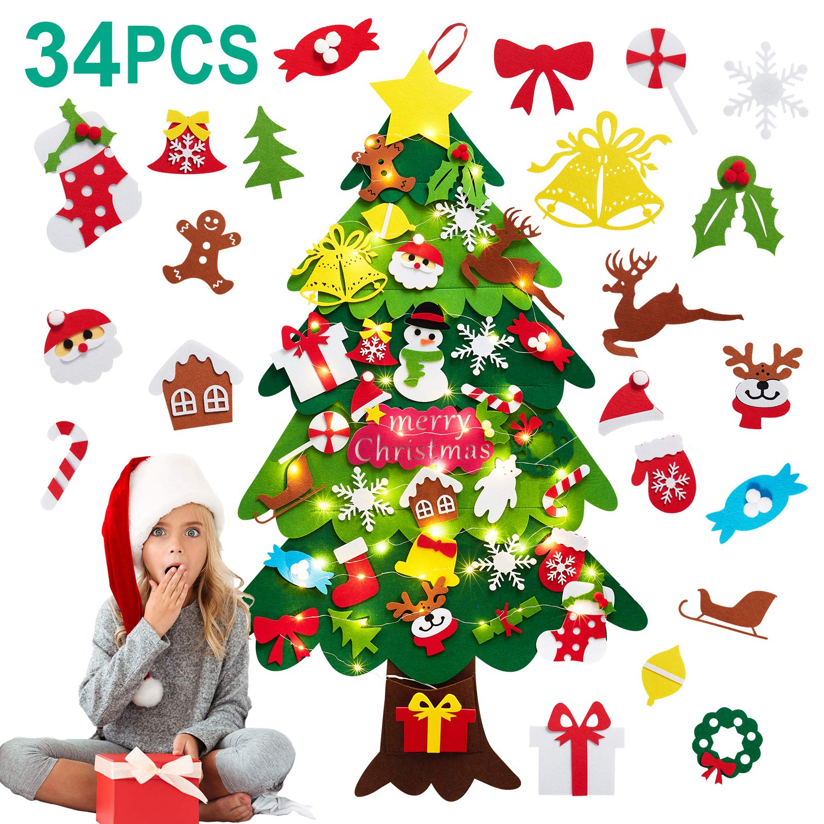 YILEEY Christmas Tree Decorations Baubles Set White and Red 68 pcs in 10 Types, Plastic Shatterproof Xmas Balls Box with Hanger, Decorative Ornaments Pendants Gifts Holiday Wedding Party