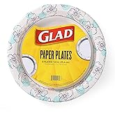 Glad Round Disposable Paper Plates, Blue Flower Pattern - Strong, Sturdy, Soak Proof, and Microwavable Decorative Plates for Dinner and Everyday Use, 10 Inch, 6 Count