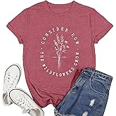 Ascrazy Christian Shirt for Women Bible Verse T-Shirts Faith Blessed Inspirational Shirts
