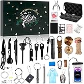 Survival Kit Advent Calendar 2025 for Men, 24 Day Christmas Countdown Surprise Gift with Outdoor Survival Tools for Teen Boys Men Outdoor Enthusiasts Hiking, Camping, Hunting, Fishing