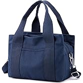 DOURR Multi Compartment Top-handle Handbags Canvas Crossbogy Bags for Women Small Totes Purse