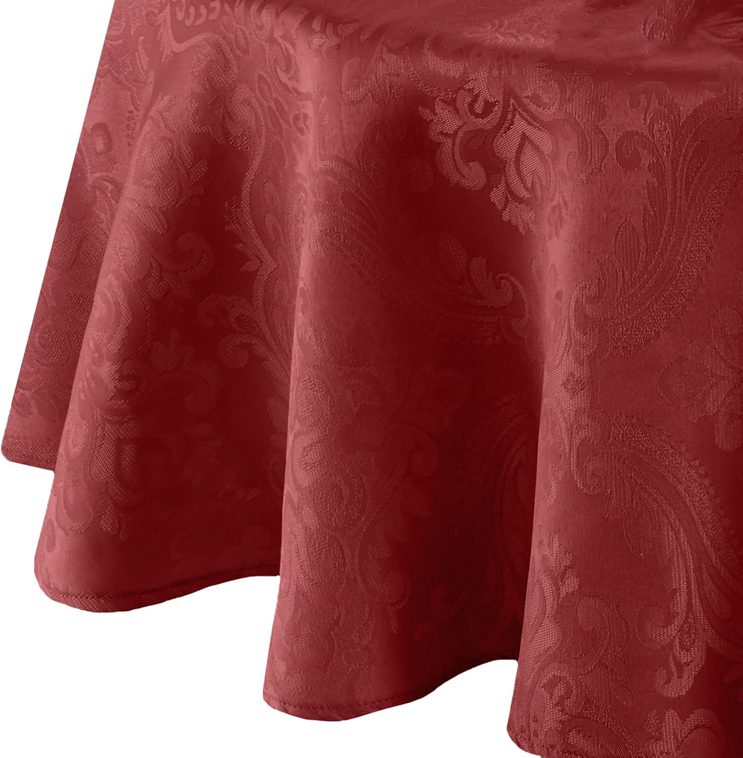 Elrene Damask Tablecloth, Polyester, Red, 60" X 84" Oval Amazon.co.uk