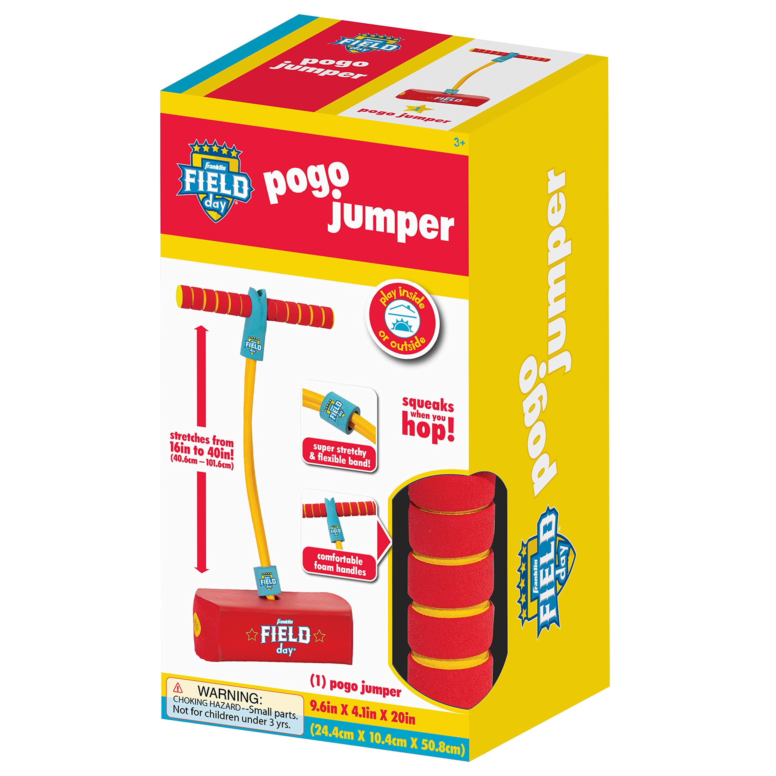 Franklin Sports Field Day Kids Toy Pogo Stick - Kids Foam Pogo Jumper + Hopper Toy for Ages 3+ - Perfect for Indoor + Outdoor Toy Pogo Stick - Boys + Girls Foam Pogo Jumper Ages 3+