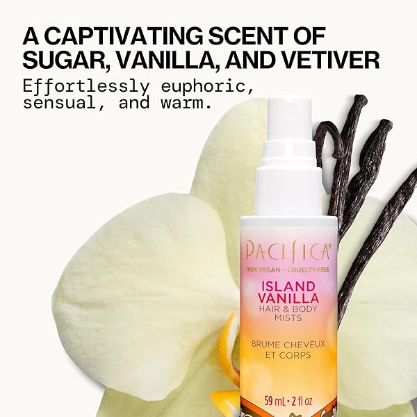 PACIFICA BEAUTY MINI FRAGRANCE SAMPLER, 3 ISLAND VANILLA SCENTS – HAIR PERFUME & BODY SPRAY GIFT SET, VEGAN & CRUELTY FREE