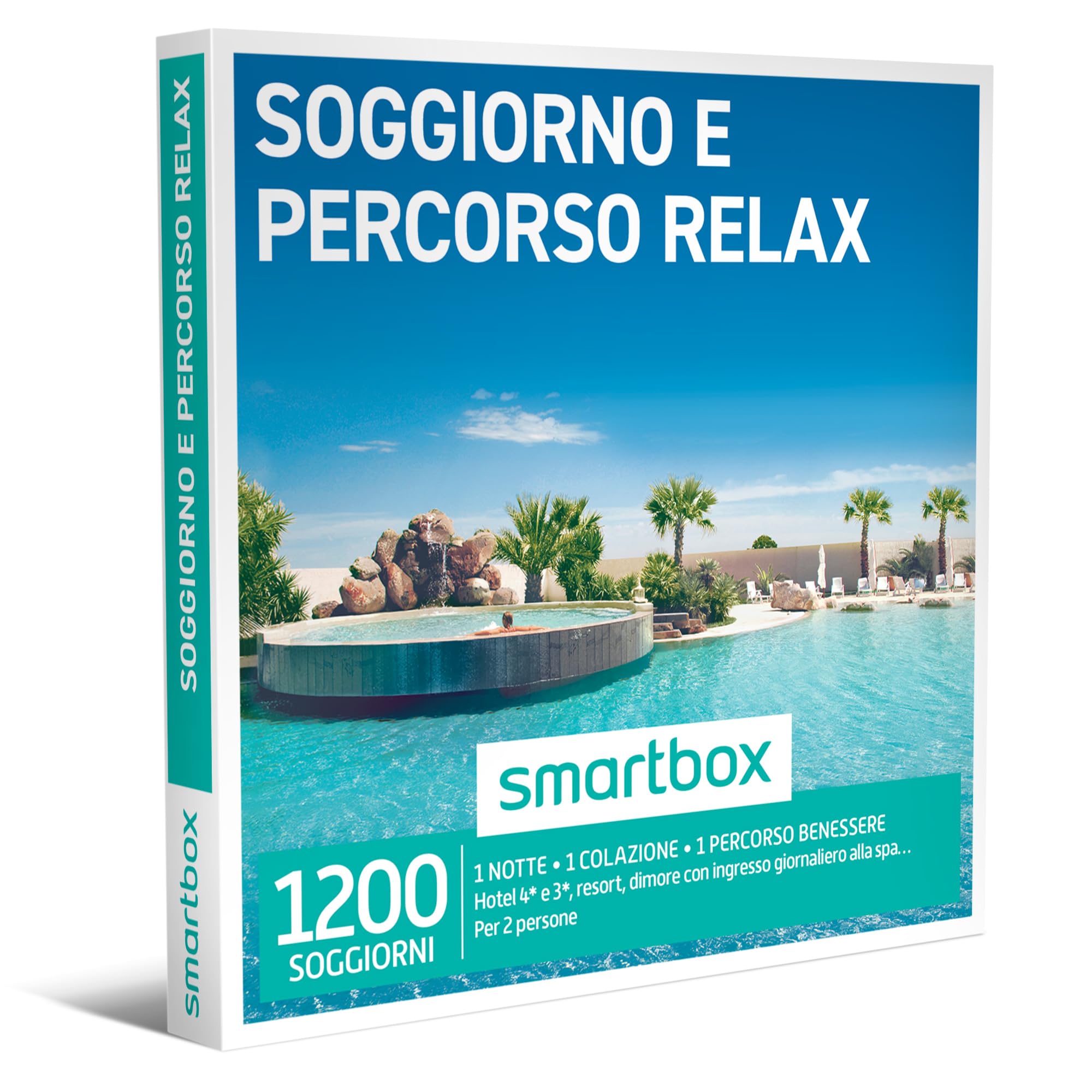 Smartbox - Gift Box for Men or Women - Stay and Relax Path - Original Gift Ideas - 1 Night with Breakfast and 1 Wellness Path for 2 People