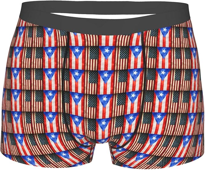 Men's Underwear USA Puerto Rico Flag Fashion Boxer Briefs Soft